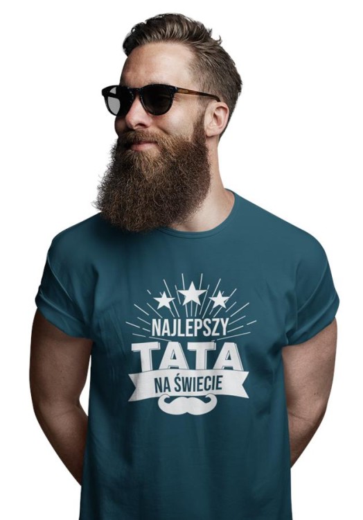 Koszulka dla Mamy i Taty na Dzień Matki i Ojca z napisem Najlepsza mama na świecie i Najlepszy tata na świecie w kolorze petrol blue (1).jpg