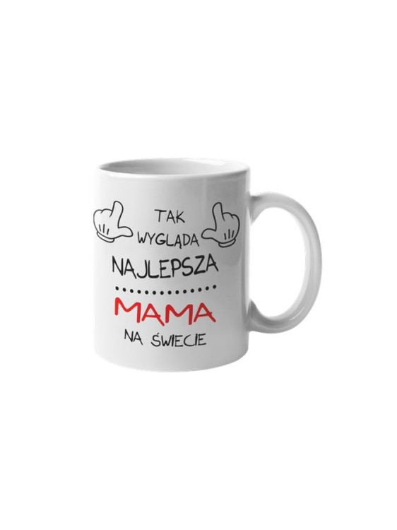 Koszulka dla Mamy na Dzień Mamy zestaw z kubkiem z nadrukiem Tak wygląda najlepsza mama na świecie kolor czarny.jpg
