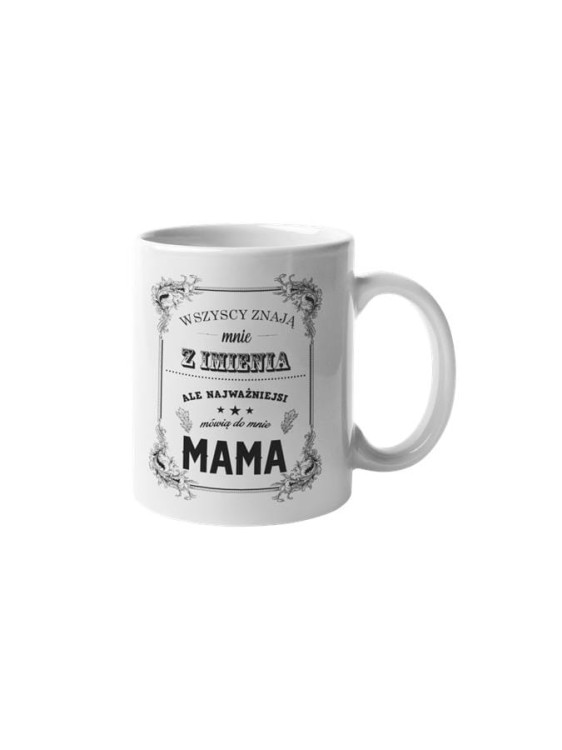 Koszulka dla Mamy na Dzień Mamy zestaw z kubkiem z nadrukiem Wszyscy znają mnie z imienia, ale najważniejsi mówią do mnie mama kolor różowy.jpg