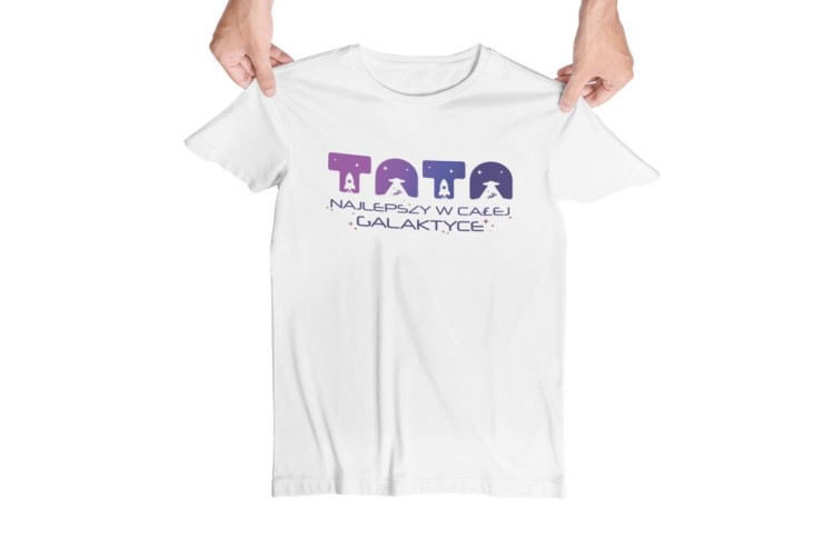 Koszulki dla Rodziców na Dzień Mamy i Taty zestaw z kubkami z napisem Mama najlepsza w całej galaktyce i Tata najlepszy w całej galaktyce w kolorze białym (2).jpg