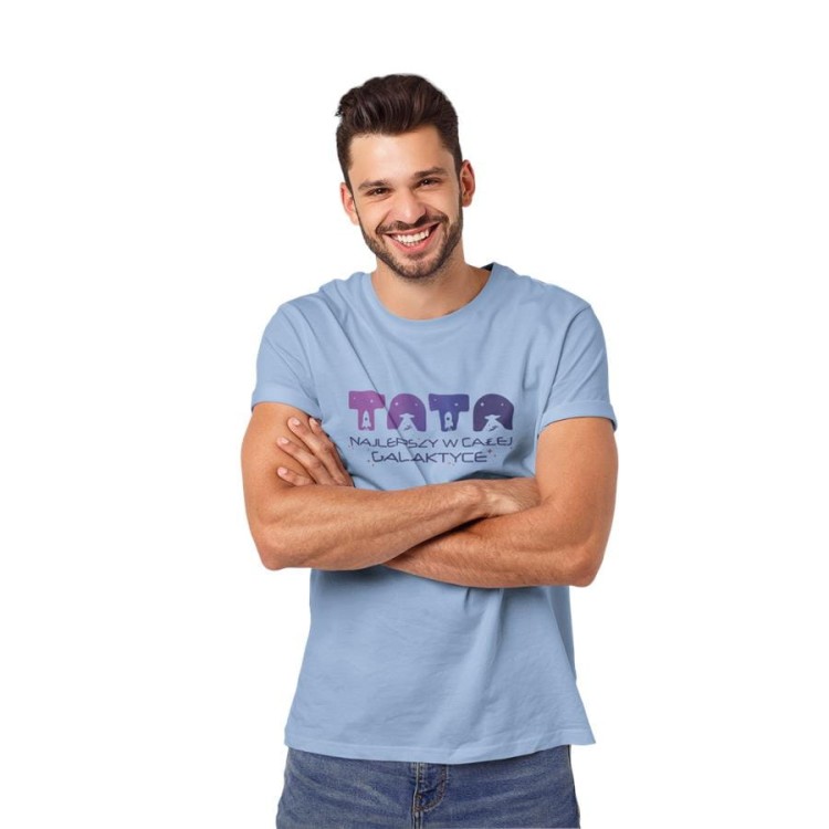 Koszulki dla Rodziców na Dzień Mamy i Taty zestaw z kubkami z napisem Mama najlepsza w całej galaktyce i Tata najlepszy w całej galaktyce w kolorze różowym i niebieskim (1).jpg