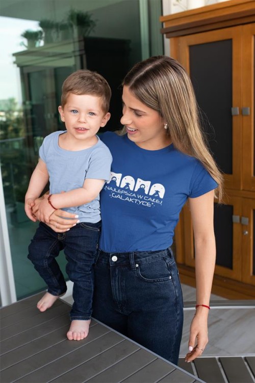 Koszulka dla Mamy na Dzień Mamy zestaw z kubkiem z nadrukiem MAMA najlepsza w całej galaktyce kolor granatowy (1).jpg