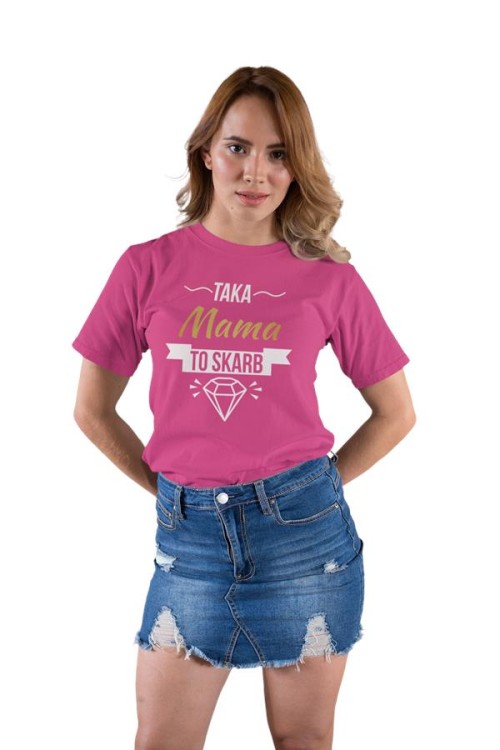 Koszulka dla Mamy na Dzień Matki z napisem Taka mama to skarb w kolorze różowym (6).jpg
