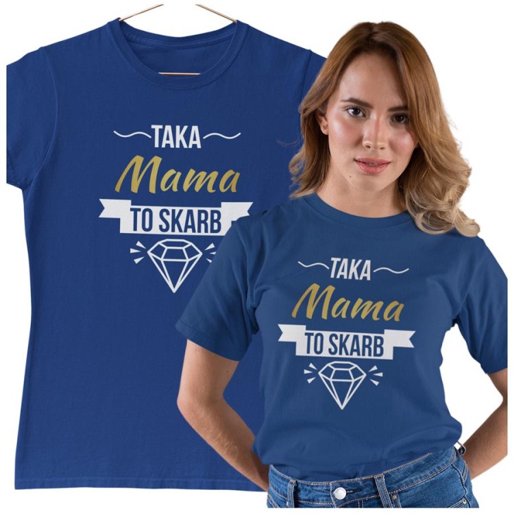 Koszulka dla Mamy na Dzień Matki z napisem Taka mama to skarb w kolorze granatowym (2).jpg