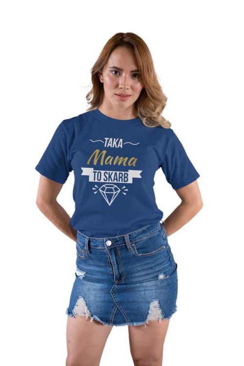 Koszulka dla Mamy na Dzień Matki z napisem Taka mama to skarb w kolorze granatowym (7).jpg