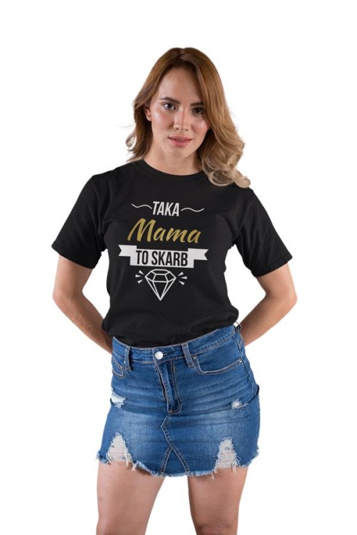 Koszulka dla Mamy na Dzień Matki z napisem Taka mama to skarb w kolorze czarnym (8).jpg