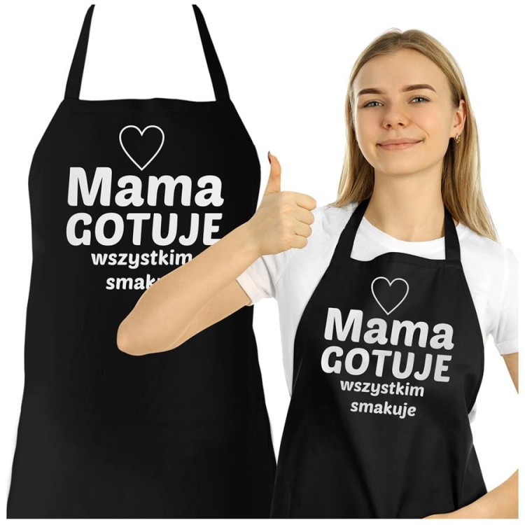 Fartuch dla Mamy na prezent na Dzień Matki z napisem Mama gotuje wszystkim smakuje (1).jpg