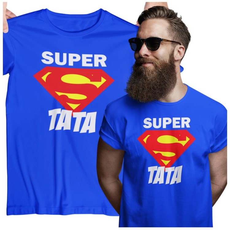 Koszulka dla TATY modny prezent na Dzień Ojca Stylowa koszulka SUPER TATA (1).jpg