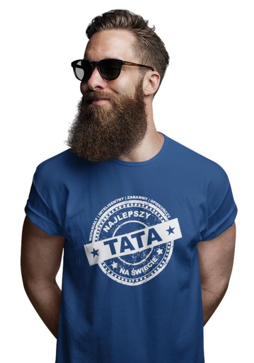 Koszulka dla taty wraz z kubkiem wspaniały, inteligentny, zabawny, opiekuńczy NAJLEPSZY TATA NA ŚWIECIE kolor granat (2).jpg