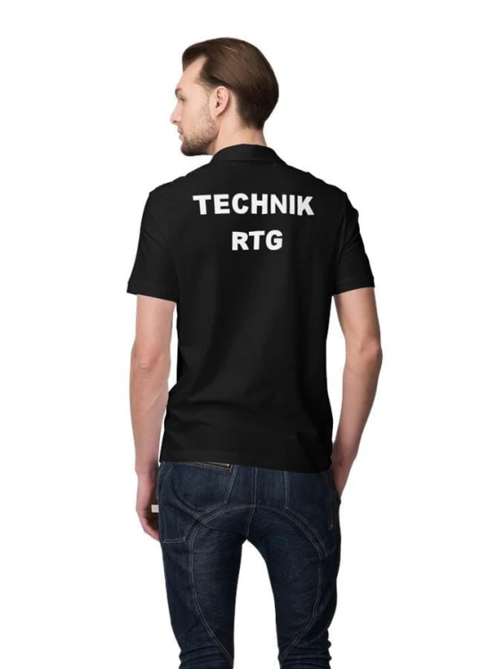 Koszulka polo męska medyczna dla Technika RTG z logo i napisem TECHNIK RTG na plecach kolor czarny (1).jpg