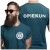 Koszulka męska medyczna dla opiekuna z logo i napisem OPIEKUN na plecach  kolor PETROL BLUE.jpg