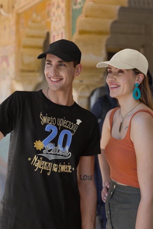 Koszulka na 20 urodziny na DWUDZIESTKĘ Świeżo upieczony 20 latek Najlepszy na świecie kolor czarny (1).jpg