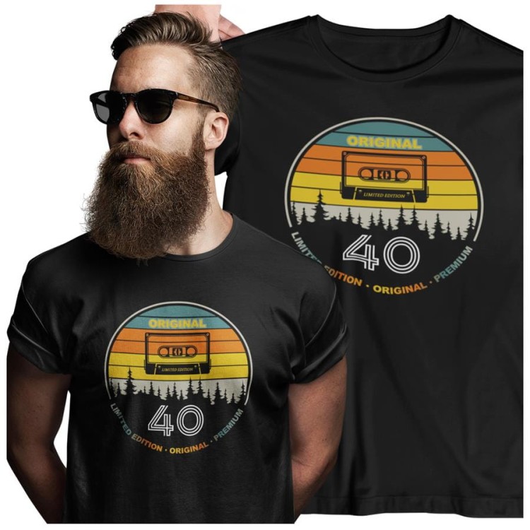 Koszulka na 40 urodziny na CZTERDZIESTKĘ Original 40 premium edition kolor czarny (1).jpg