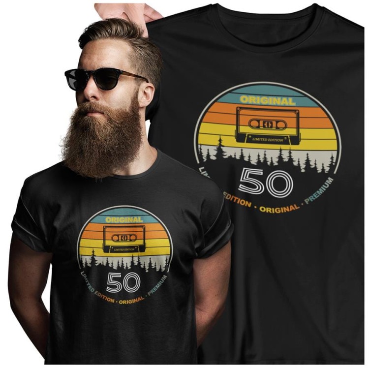 Koszulka na 50 urodziny na PIĘĆDZIESTKĘ Original 50 premium edition kolor czarny (2).jpg