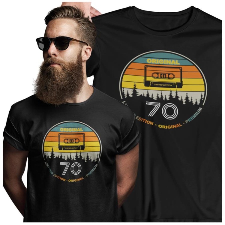 Koszulka na 70 urodziny na SIEDEMDZIESIĄTKĘ Original 70 premium edition kolor czarny (1).jpg