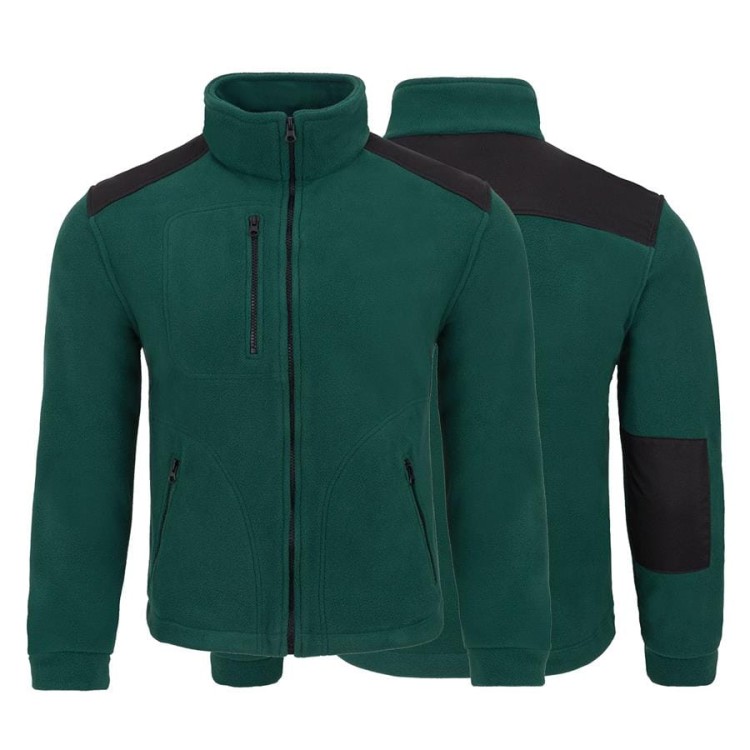 Gruby polar z haftem z wzmocnieniami oraz trzema kieszeniami koloru Bottle GreenBlack (5).jpg