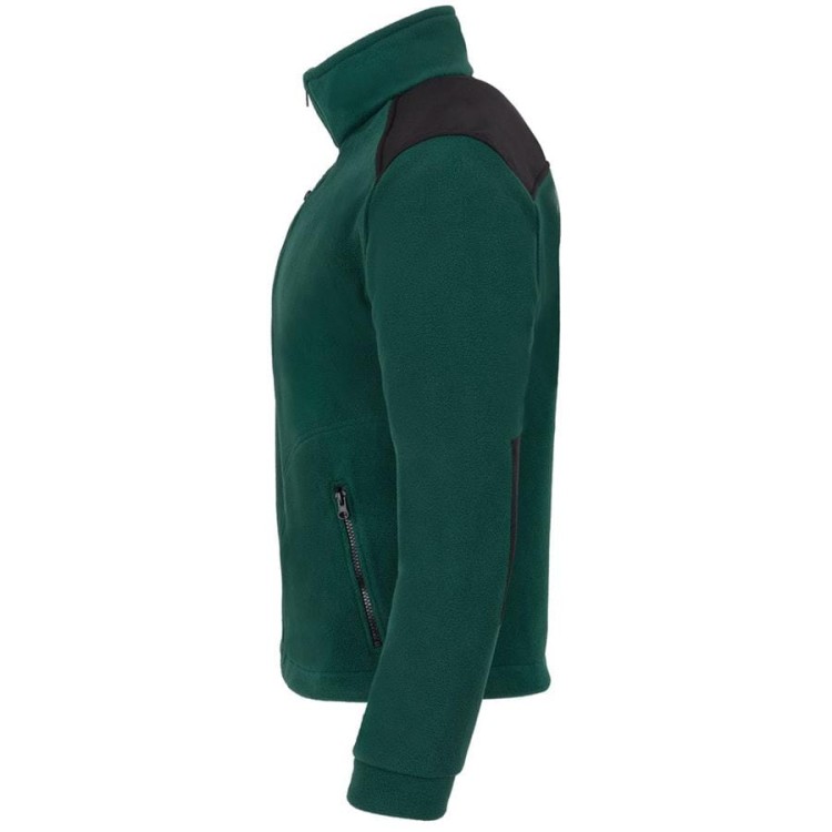 Gruby polar z haftem z wzmocnieniami oraz trzema kieszeniami koloru Bottle GreenBlack (3).jpg