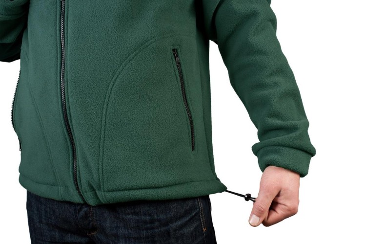 Gruby polar z haftem z wzmocnieniami oraz trzema kieszeniami koloru Bottle GreenBlack (4).jpg