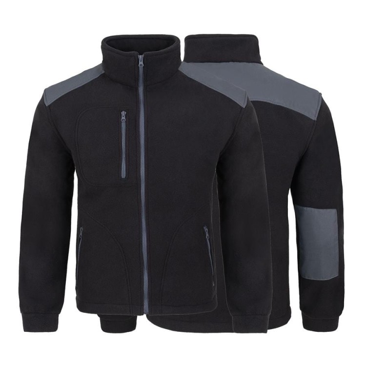 Gruby polar z haftem z wzmocnieniami oraz trzema kieszeniami koloru BlackGraphite (4).jpg