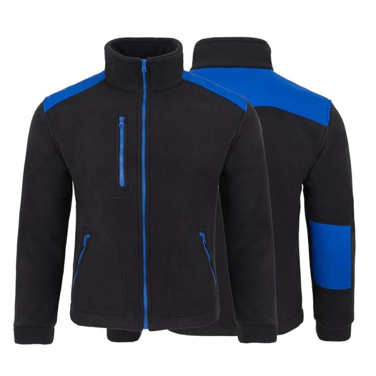 Gruby polar z haftem z wzmocnieniami oraz trzema kieszeniami koloru BlackRoyal Blue (4).jpg