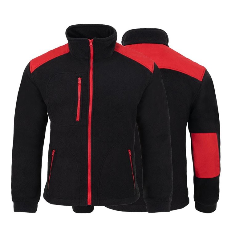 Gruby polar z haftem z wzmocnieniami oraz trzema kieszeniami koloru BlackRed (9).jpg