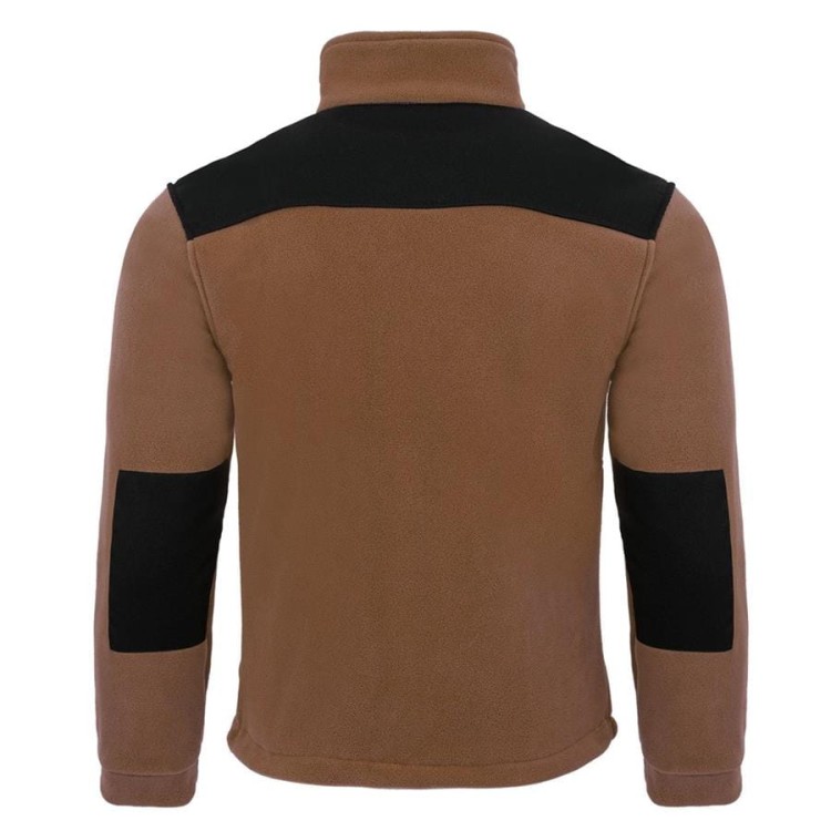 Gruby polar z haftem z wzmocnieniami oraz trzema kieszeniami koloru BrownBlack (2).jpg