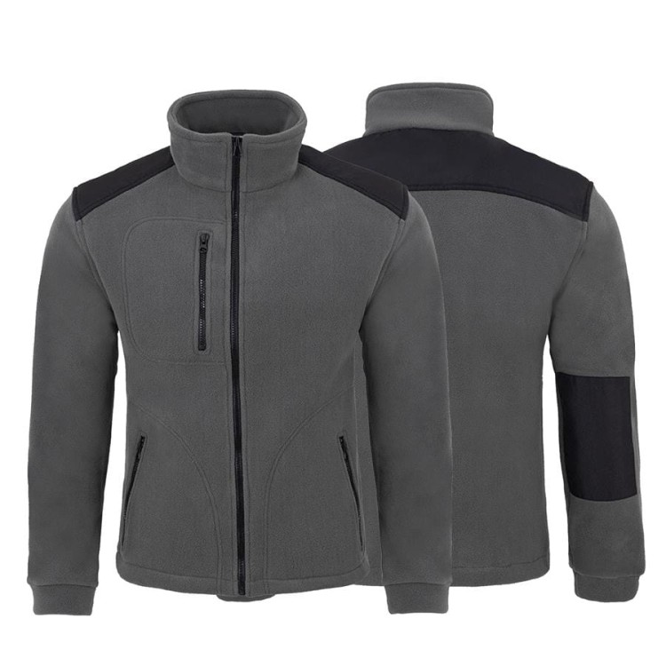 Gruby polar z haftem z wzmocnieniami oraz trzema kieszeniami koloru GraphiteBlack (4).jpg