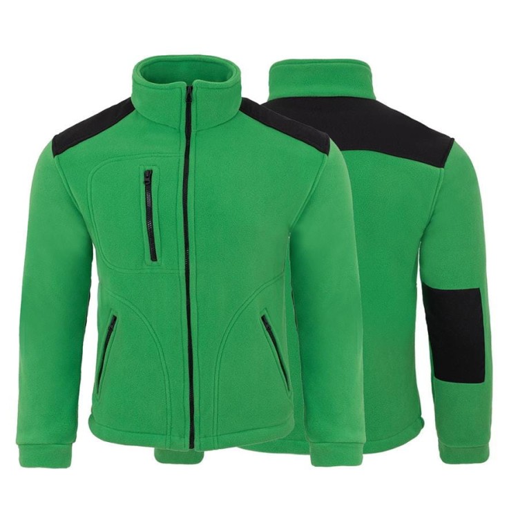 Gruby polar z haftem z wzmocnieniami oraz trzema kieszeniami koloru Kelly GreenBlack (4).jpg