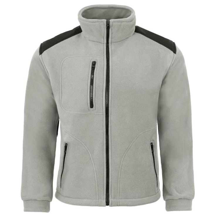 Gruby polar z haftem z wzmocnieniami oraz trzema kieszeniami koloru Light GreyBlack (2).jpg