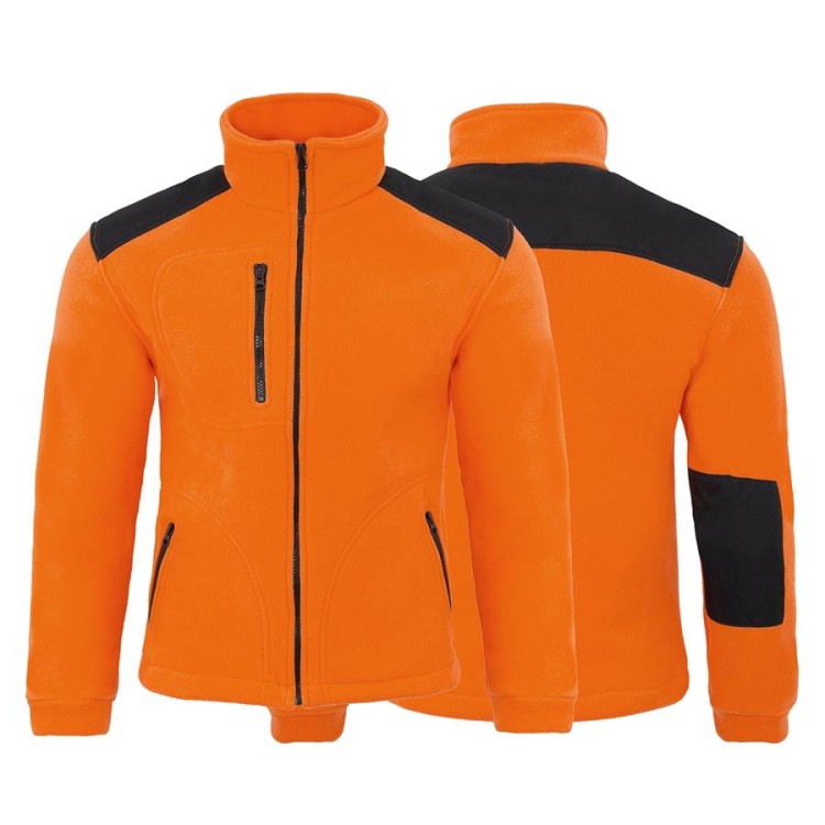 Gruby polar z haftem z wzmocnieniami oraz trzema kieszeniami koloru OrangeBlack (4).jpg