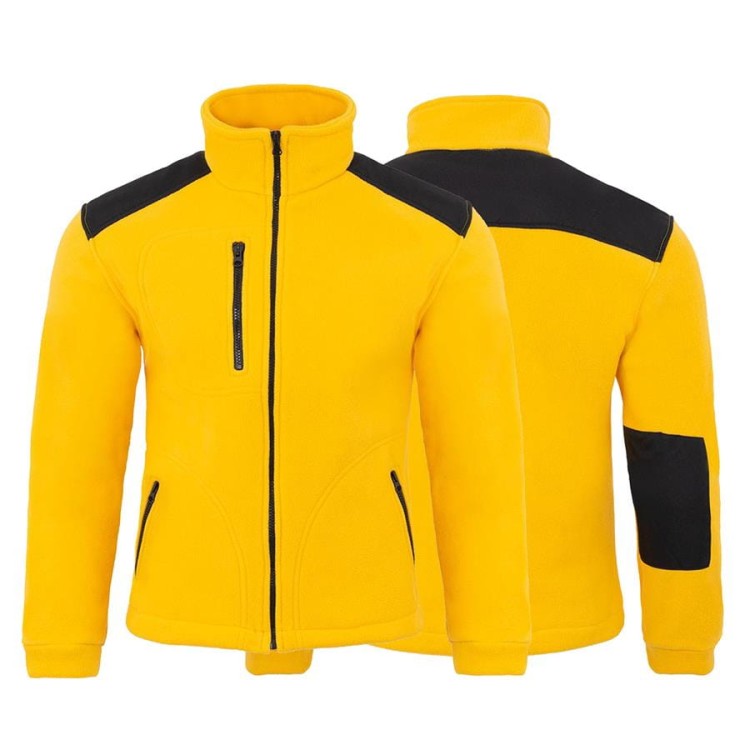 Gruby polar z haftem z wzmocnieniami oraz trzema kieszeniami koloru GoldBlack (4).jpg