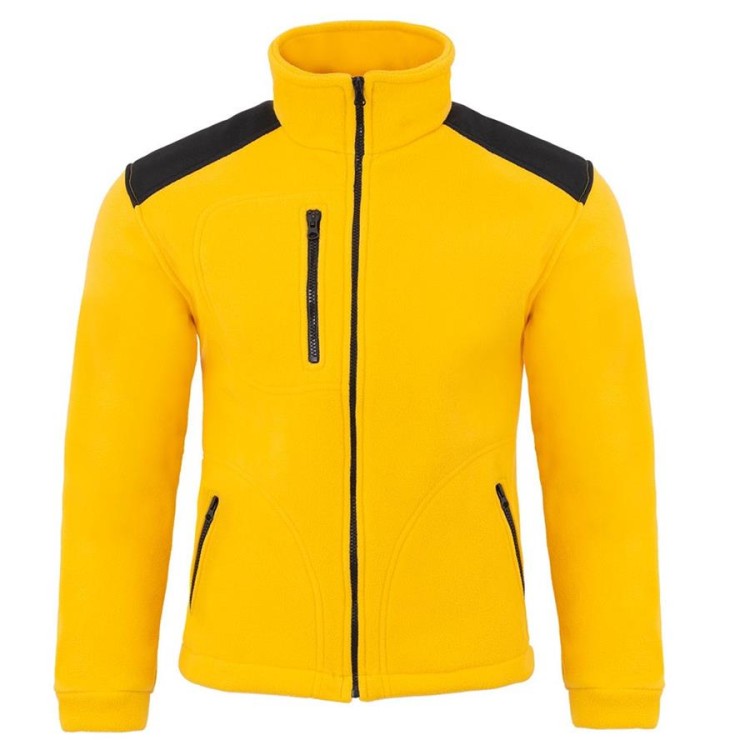 Gruby polar z haftem z wzmocnieniami oraz trzema kieszeniami koloru GoldBlack (1).jpg