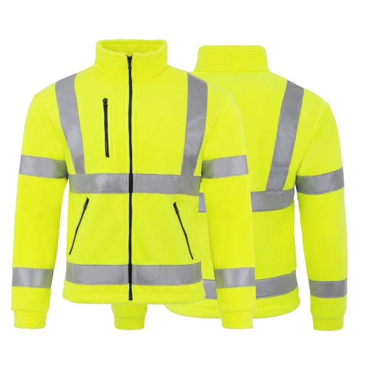 Gruby polar z haftem z materiału fluorescencyjnego oraz trzema kieszeniami koloru Gold Fluor (4).jpg