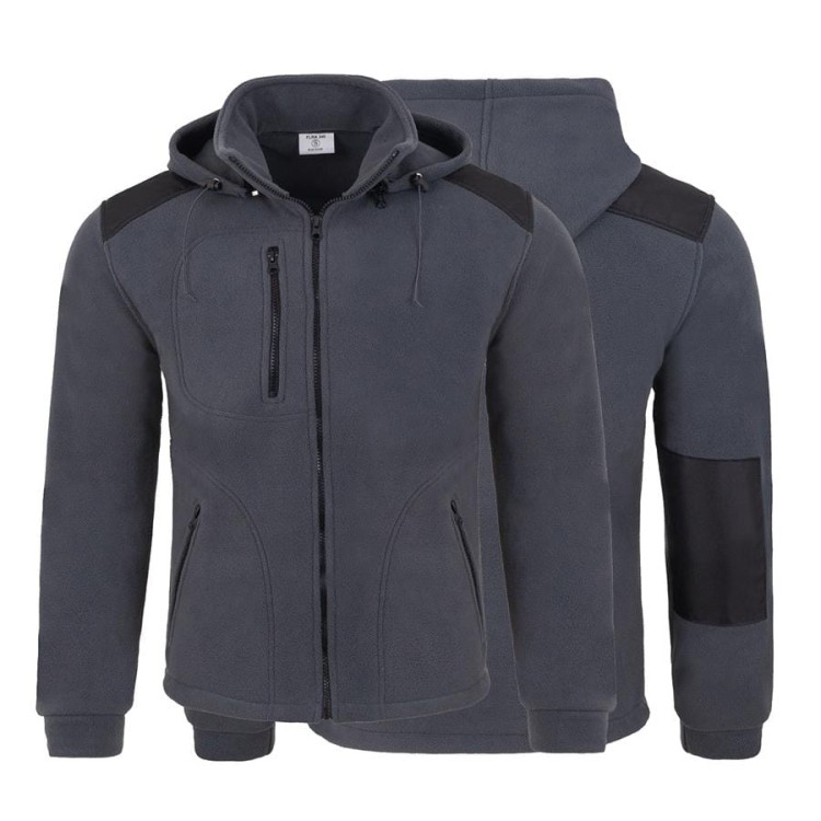 Gruby polar z haftem z odpinanym kapturem, z wzmocnieniami oraz trzema kieszeniami koloru GraphiteBlack (4).jpg