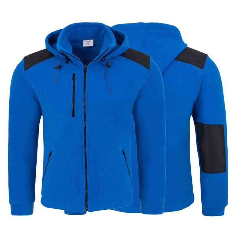 Gruby polar z haftem z odpinanym kapturem, z wzmocnieniami oraz trzema kieszeniami koloru Royal BlueBlack (4).jpg