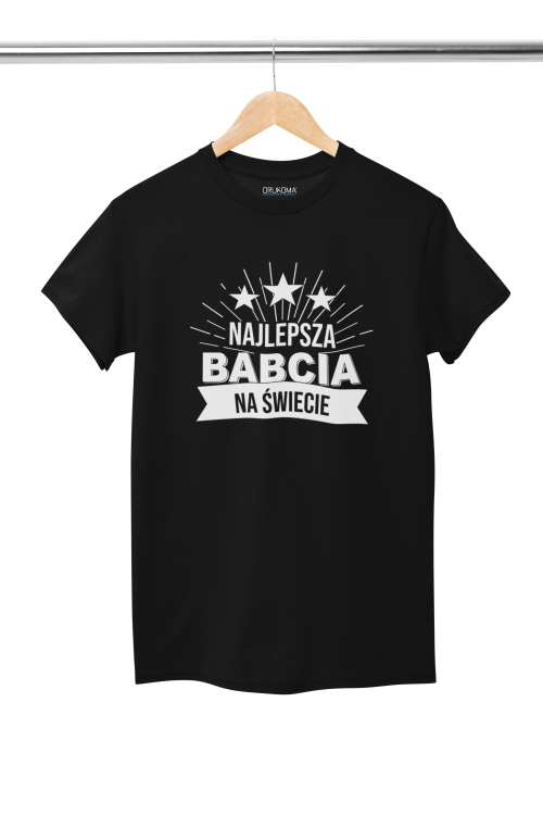 Koszulka dla Babci zestaw z koszulką na prezent z napisem Najlepsza babcia na świecie z koszulką w kolorze czarnym (1).png