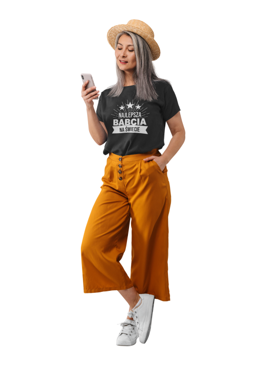 Koszulka dla Babci zestaw z koszulką na prezent z napisem Najlepsza babcia na świecie z koszulką w kolorze czarnym (2).png