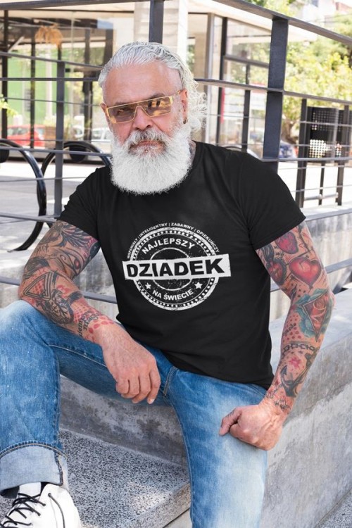 Koszulka dla Dziadka zestaw z kubkiem i koszulką na prezent z napisem Wspaniałyinteligentnyzabawnyopiekuńczy najlepszy dziadek na świecie w kolo (4).jpg