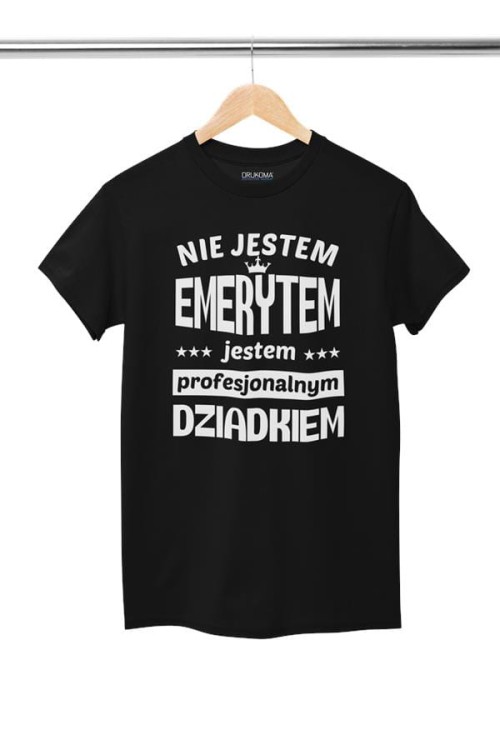 Koszulka dla Dziadka zestaw z kubkiem i koszulką na prezent z napisem Nie jestem emerytem jestem profesjonalnym dziadkiem w kolorze czarnym (1).jpg