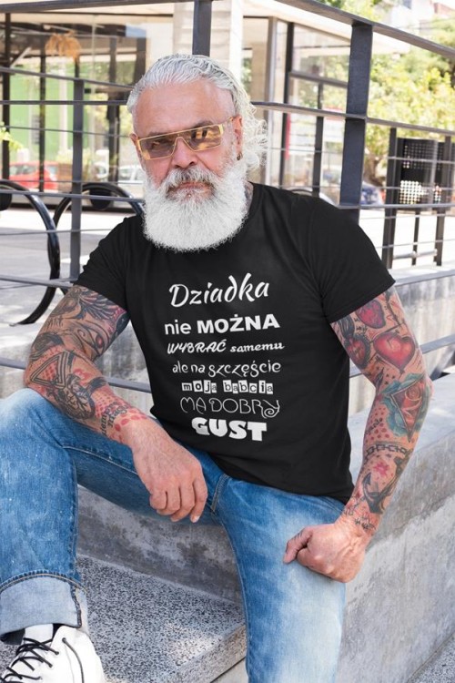Koszulka dla Dziadka zestaw z kubkiem i koszulką na prezent z napisem Dziadka nie można wybrać samemu ale na szczęście moja babcia ma dobry gust w kol (3).jpg