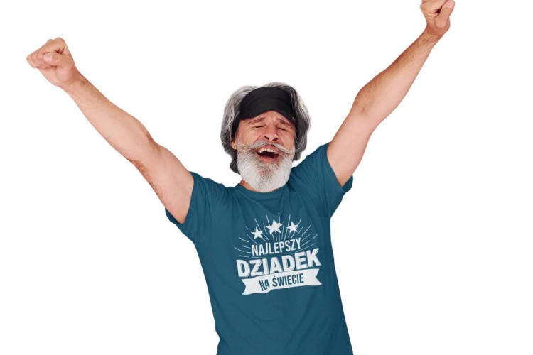 Koszulka dla Dziadka zestaw z kubkiem i koszulką na prezent z napisem Najlepszy dziadek na świecie w kolorze petrol blue (2).jpg