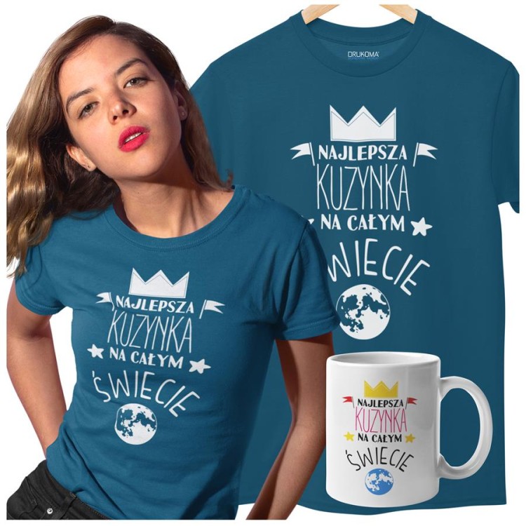 Koszulka dla Kuzynki w zestawie z kubkiem z nadrukiem Najlepsza Kuzynka na c (3).jpg