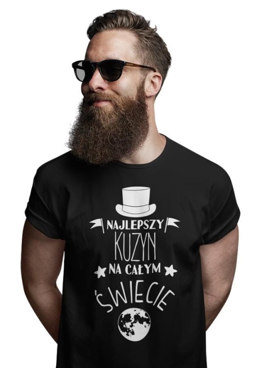 Koszulka dla Kuzyna modny prezent na Urodziny stylowa koszulka z napisem Najlepszy Kuzyn na całym świ (1).jpg