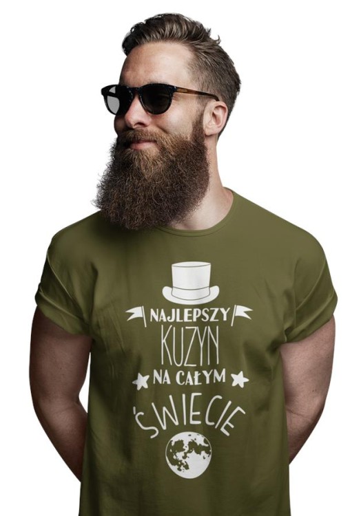 Koszulka dla Kuzyna modny prezent na Urodziny stylowa koszulka z napisem Najlepszy Kuzyn na całym świ (1).jpg