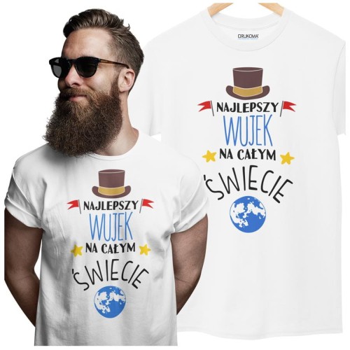 Koszulka dla Wujka modny prezent na Urodziny stylowa koszulka z napisem Najlepszy Wujek na całym św (3).jpg