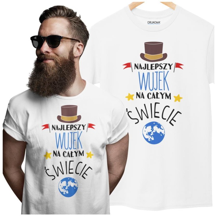 Koszulka dla Wujka modny prezent na Urodziny stylowa koszulka z napisem Najlepszy Wujek na całym św (3).jpg