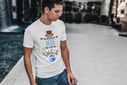 Koszulka dla Wujka modny prezent na Urodziny stylowa koszulka z napisem Najlepszy Wujek na całym św (4).jpg