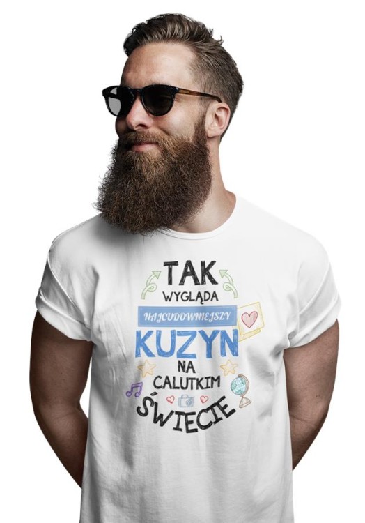 Koszulka dla Kuzyna modny prezent na Urodziny stylowa koszulka z napisem Tak wygląda najcud (1).jpg