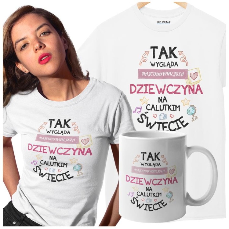 Koszulka dla Dziewczyny w zestawie z kubkiem z nadrukiem Tak wygląda .jpg