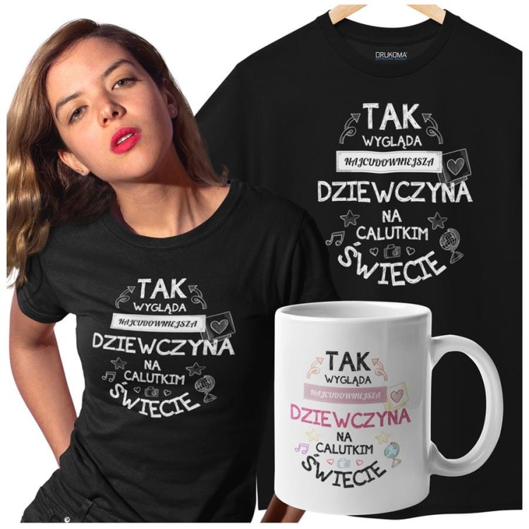 Koszulka dla Dziewczyny w zestawie z kubkiem z nadrukiem Tak wygląda (3).jpg